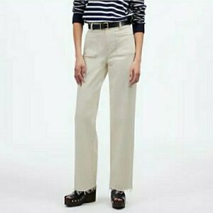 NWT Madewell Emmett Wide Leg Full Length 26P Petite. Patch Pockets NU308
